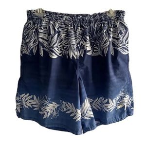 Speedo Blue Tropical Print Swim Trunks Size M